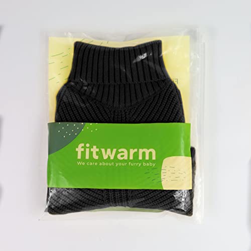 Fitwarm Dog Turtleneck Sweater, Thermal Knitted Pet Coat, Dog Winter Clothes for Small Dogs, Cat Apparel, Black, XS - color: Black, size: X-Small