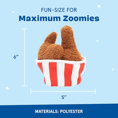Barkbox 2 in 1 Interactive Plush Dog Toy - Rip and Reveal Toy for Dogs and Puppies - Stimulating Squeaky Pet Toys | Bucket o' Fried Licken - color: Bucket o’Fried Licken
