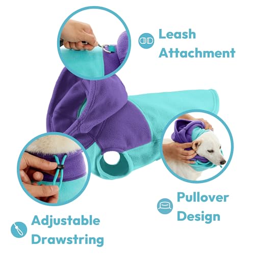 Gooby Fleece Vest Hoodie Two Tone - Blue, Small - Soft Fleece Vest Hoodie with Durable Metal Leash Ring Stylish Two Tone Dog Hoodie for Small to Medium Dogs - color: Blue Two Tone, size: Small (Around 6-lb)