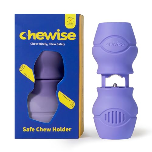 PetClan Chewise Bully Stick Holder, Improved Bully Sticks Holder, Ultimate Secure Heavy Duty, BPA-Free Safety Device to Prevent Choking, Fits Various Bully Sticks and Dog Sizes - color: Purple, size: Small