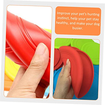 Mikikit 5Pcs Dog Chewing Discs Floating Interactive Pet for Flying Discs for Dogs Soft and Washable for Safe Fun