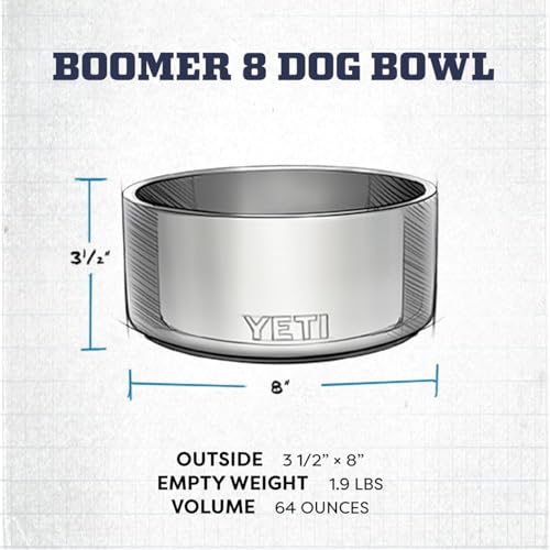 YETI Boomer 8, Stainless Steel, Non-Slip Dog Bowl, Holds 64 Ounces - color: Desert Bloom
