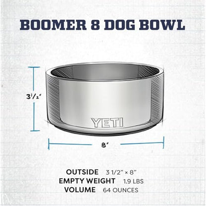 YETI Boomer 8, Stainless Steel, Non-Slip Dog Bowl, Holds 64 Ounces - color: Desert Bloom