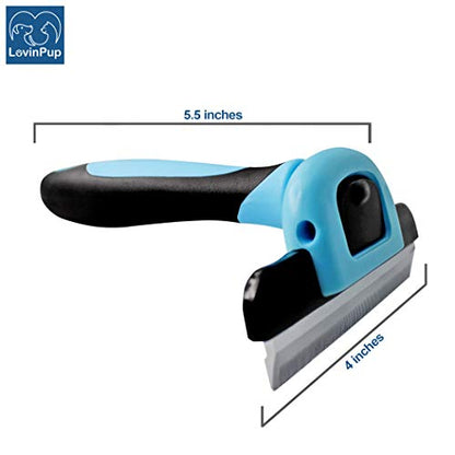 Cat & Dog Brush for Shedding – 95% Shedding Reduction for Cleaner Homes & Happier Pets – Removable Stainless Steel Comb w/Comfort Grip Handle – Deshedding Tools for Cats & Dogs w/Dense Coats - size: Grooming Brush