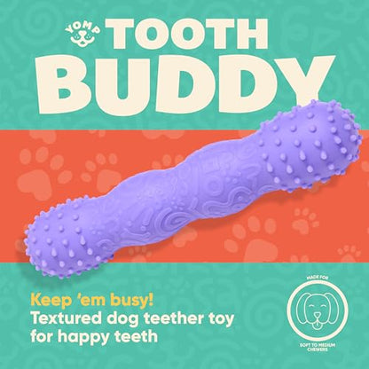 Yomp ToothBuddy Dog Dental Chew Toy – Teething and Chewing Toy for Puppies and Teething Dogs – Pet-Safe, Non-Toxic Silicone Dog Bone