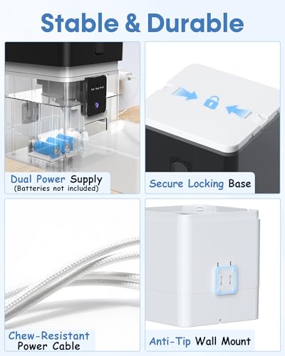 12L Large Dog Automatic Feeder with HD 1080P Camera: 50 Cups/20-Day Food Capacity for Travel & Business Trips - Anti-Clog for 2-18mm Large Kibble