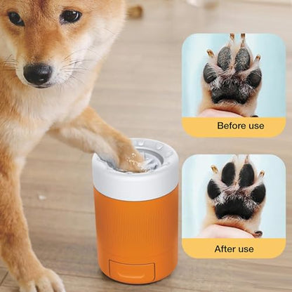 Dog Paw Cleaner Cup – 9cm ABS PBT, Washer Station, Foot | Perfectly Great for Grooming Routine, Puppy Training Cleanup, Quick Rinse Use - color: Orange