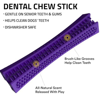 Playology Dog Toys | Dental Chew Stick for Large Senior Dogs | Pork Sausage Scented Jumbo Toy | Dog Chew Toy for Healthy Teeth and Gums - size: Jumbo Chew Stick, style: Pork Sausage