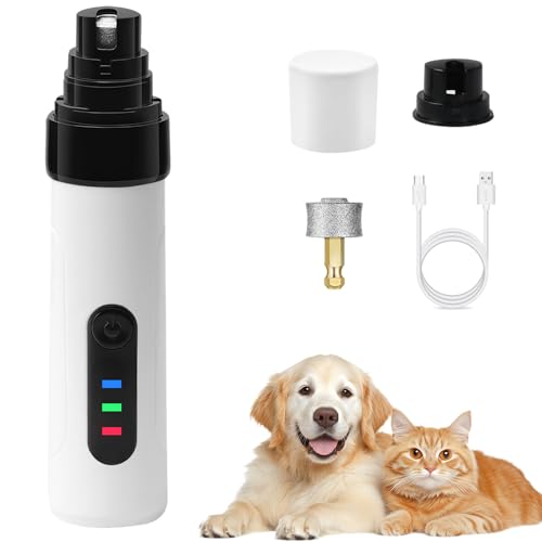 Ntrjtrss Quiet Dog Nail Grinde with 2-Speed, Professional Groom Pro Nail Grinder for Dogs for Small/Medium/Large Dogs & Cats, Rechargeable Grind Pro for Dogs with Replacement Grinding Heads
