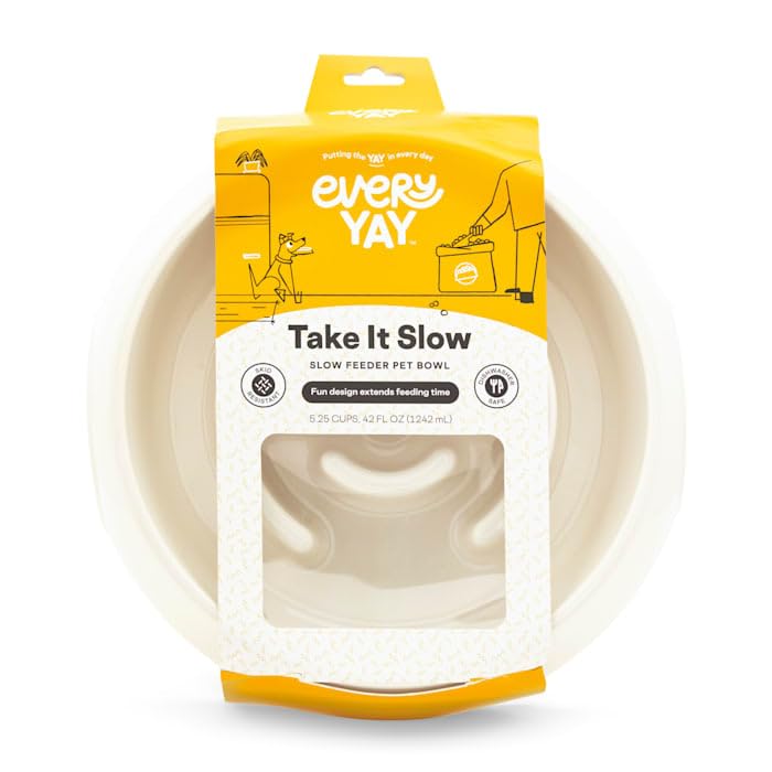 EveryYay by Petco Take it Slow White Slow Feeder Pet Bowl 5.25 Cups - size: Large