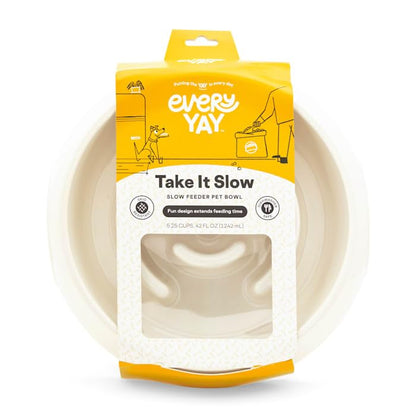 EveryYay by Petco Take it Slow White Slow Feeder Pet Bowl 5.25 Cups - size: Large