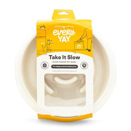 EveryYay by Petco Take it Slow White Slow Feeder Pet Bowl 5.25 Cups - size: Large
