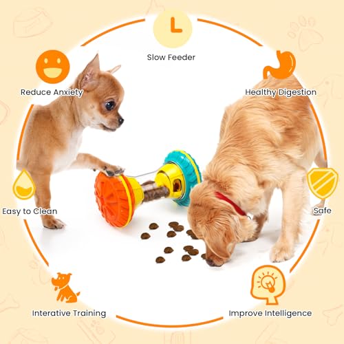 BoYoYo Interactive Dog Toys, Dog Puzzle Toys for Smart, Dog Enrichment Toy to Keep Them Busy, Treat Dispensing Toy Slow Puzzles Feeder, Yellow - color: Yellow