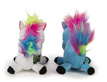 goDog (2 Count) Magical Creatures Unicorn Squeaky Plush Dog Toy, Chew Guard Technology - Blue/White, Small - size: Small, style: Unicorns, 2-Pack