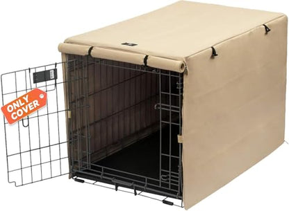 X-ZONE PET Double Door Dog Crate Cover - Polyester Pet Kennel Cover Fits 30 inches Wire Crate, Tan - color: Tan, size: 30.0"L x 19.0"W x 21.0"H