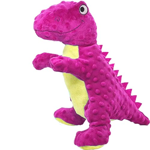 No Stuffing Dog Toys for Aggressive Chewers, Squeaky Wrinkled Toys, Durable Dog Chew Toys, Soft and Tough Plush Toys, Suitable for All Breeds of Dogs. (Dinosaur (Red)) - color: Dinosaur (Red)