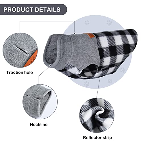 Dog Sweaters for Small Dogs Boy Girl, Plaid Puppy Sweater Fleece Dog Clothes Vest, Stretchy XSmall Doggie Sweater Pet Clothes, Chihuahua Teacup Doggy Clothes, Plaid Grey, S - color: Plaid Grey, size: Small (Chest 15in )