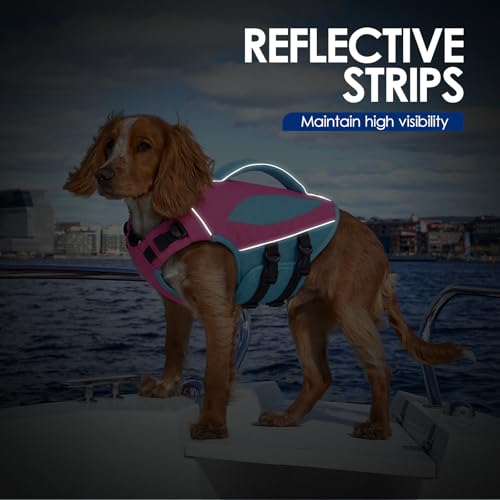 AOFITEE Dog Life Jacket, X-Small Dog Life Vest for Swimming Boating, High Buoyancy Puppy Swim Vest Swimsuit with Rescue Handle, Adjustable Reflective Pet Lifesaver Lifejacket