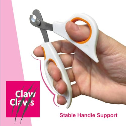 Scissor-Style Nail Clipper, with Razor Sharp Stainless Steel Blades, Anti-Slip Handle, Precise Grooming Tool for Small to Medium Cats, Dogs, Easy Nail Cutting, Durable and Comfortable Grip
