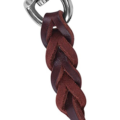 SUNGOOYUE Dog Lead Leash Leather Training Safety Rope 1.6m Padded Handle Lobster Clasp for Walking Running Hiking Medium Dogs (The Material Length is 1.5 Meters and the net) - size: The material length is 1.5 meters and the net