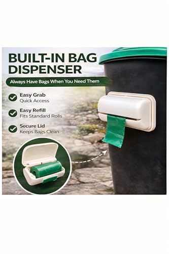 Outdoor Pet Waste Station with Lid, Removable Inner Bin, Hands-Free Pedal and Bag Dispenser