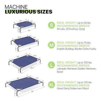 Magshion Elevated Dog Bed, Raised Pet Cot with Non-Slip Feet, Cooling Breathable Mesh Fabric Pet Cot Bed for Indoor Outdoor Use for Extra Large Dogs and Cats up to 120 lbs, Navy