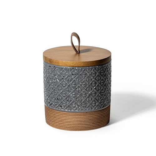 Miamolo Ceramic Spice Jars with Lids, Coffee Canister with Airtight Lid, Small Kitchen Food Storage Jars for Spice Sugar Tea Bag, Stackable Decor Kitchen Jar for Counter - Gray & 20 fl.oz - color: Grey, size: 20 fl.oz