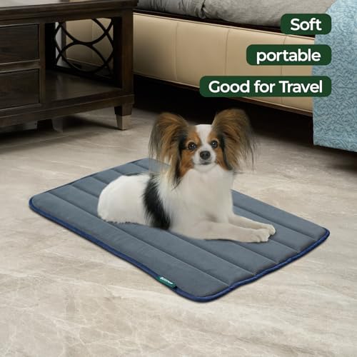 BALANCE Dog Crate Pad, Dog Foam Crate Mat Kennel Pad, Washable Water-Resistant Pet Bed Flat Dogs Cage Mat for Medium Dogs, 2 Packs - color: Dusty Blue, 2 Packs, size: 30.0"L x 19.0"W x 0.8"Th