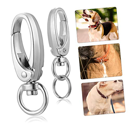 HANABASS Durable Pet Tag Clips with Matching Rings for Dog Collars and Cat Necklaces Lightweight Easy to Install Suitable for Pets
