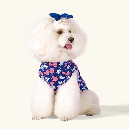 CuteBone Dog Shirts 2-Pack Soft Pet Clothes Breathable Summer Vest for Small Puppy and Stretchy Cat Apparel - color: Stars&map, size: Small