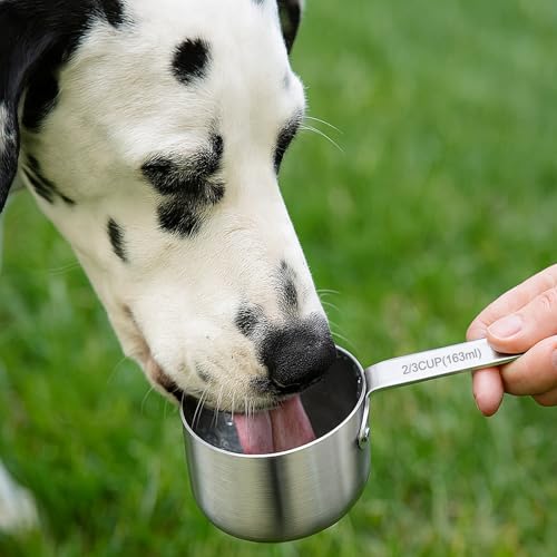 KEAWELL Premium Dog and Cat Food Measuring Cup 18/10 Stainless Steel (1, 2/3 Cup) - size: 2/3 Cup