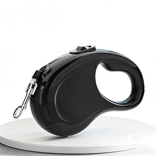 Retractable Dog Leash 16ft/10ft, Heavy Duty Extendable Lead with One-Hand Brake Lock, Tangle-Free Outlet & Ergonomic Handle, Automatic Walking Leash for Small to Medium Dogs(Black,3M) - color: Black, size: 3M