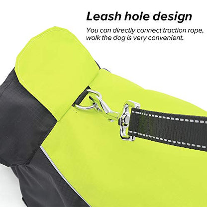 Vizpet Dog Raincoat Waterproof Coats,Dog Jacket High Visibility Warm Vest Dog Clothes for Small Medium Large Dogs(Green-L) - size: Green-L