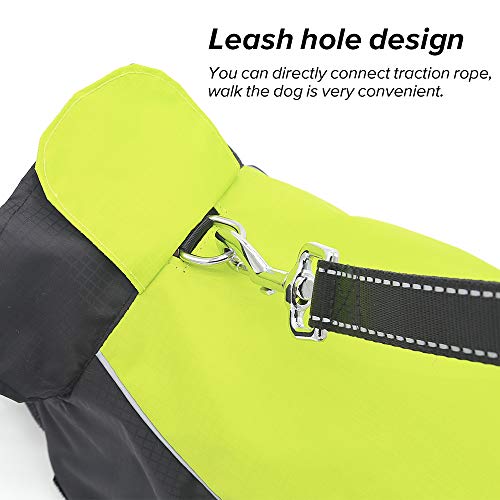 Vizpet Dog Raincoat Waterproof Coats,Dog Jacket High Visibility Warm Vest Dog Clothes for Small Medium Large Dogs(Green-XXL) - size: Green-XXL