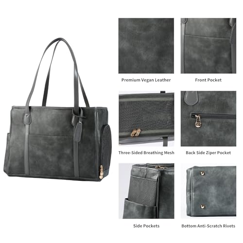 Stylish Dog Purse Carrier, Leather Pet Carrier Bag for Small Dogs Cats Puppy, Airline Approved Soft-Sided Carrier Grey - color: Grey