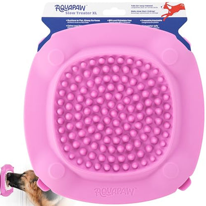 Aquapaw XL Dog Lick Mat - Suction Cups for Stable Dog Food Mat - Slow Licking Boredom Buster Treat Pad with Peanut Butter - Dishwasher-Safe Silicone Pad - XL, Pink - size: 1-Pack XL