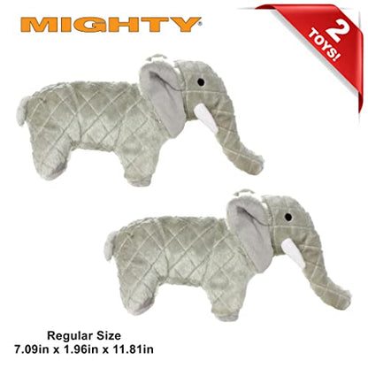 MIGHTY Tuffy 2 Pack Elephant Dog Toys | Ultra Durable Plush Toy with Multiple Layers & Reinforced Seams , Washable and Floats , Mighty® Construction - color: 2PK Grey Elephant