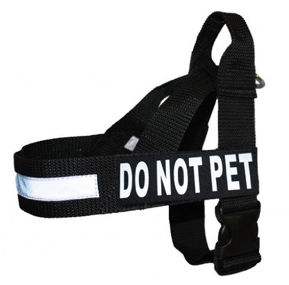 DO NOT PET Nylon Strap Service Dog Harness No Pull Guide Assistance Comes with 2 Reflective DO NOT PET Removable Patches. Please Measure Your Dog Before Ordering. - size: Small Fits Girth 20-25"