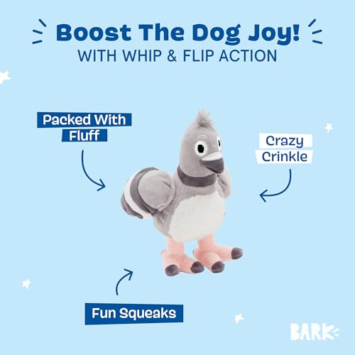 BarkBox Flappin' Flossie Dog Toy | Plush Pigeon Toy with Squeaker, Crinkle & Fluffy Filling | Fun Squeak Toy for Dogs - color: Flappin Flossie