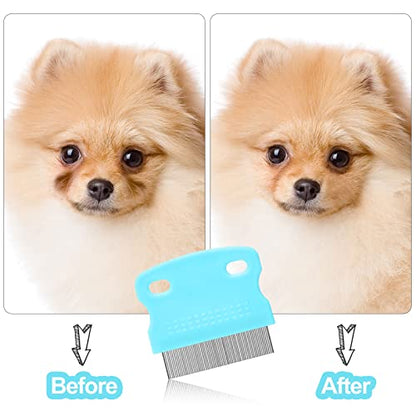 5 Pieces Dog Eye Combs Tear Stain Remover Combs Pet Grooming Comb for Small Dogs Gently Removing Eye Mucus and Crust (Light Blue, Black) - color: Black,Blue