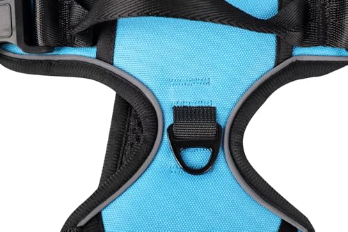 Blue No-Pull Dog Harness with 2 Leash Clips，Soft Padded Vest for Large Dog, Adjustable Reflective Dog Vest Easy to Put on and Take Off, (Neck: 17"~24", Chest: 24"~32",Blue L) - color: Blue, size: Large