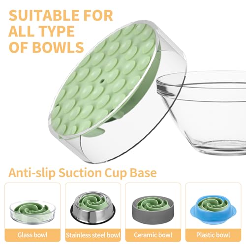 Slow Feeder Dog Bowls Insert, Bestalk Soft Silicone Slow Eating Feeder Insert with Suction Cups for Small, Medium and Large Dogs, Fit into Basic and Elevated Dog Bowls, Green - color: Green, size: L