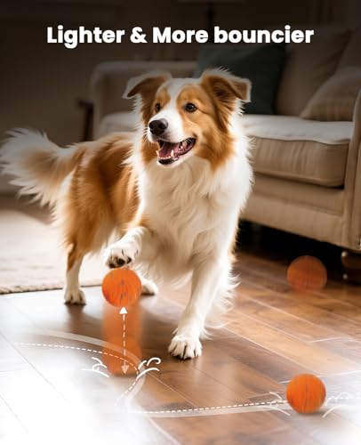 Xeuch Smart Interactive Dog Toy Balls, Automatic Moving Ball for Puppy, Medium and Large Dogs, ETPU Material, Motion Activated Rolling & Rotating Bouncy Toy for Dog Enrichment & Stimulation - color: Blue and Orange