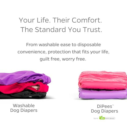 Pet Parents® Washable Dog Diapers (3pack) + Extendrs® of Durable Doggie Diapers, Premium Dog Diapers Female (Small, Princess) - size: Small (9-15")