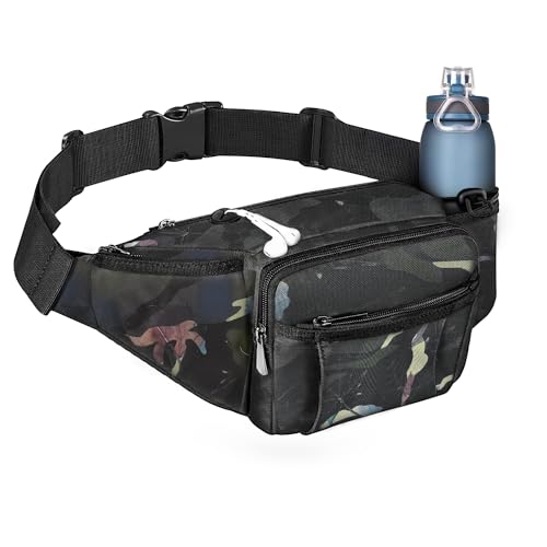 NOOLA Fanny Pack Waist Bag for Men Women, Lightweight Waist Pack with Water Bottle Holder, Adjustable Belt Bag with Multi-Pockets for Hiking, Dog Walking, Outdoor, Cycling, Running, Travel, Floral - color: Floral