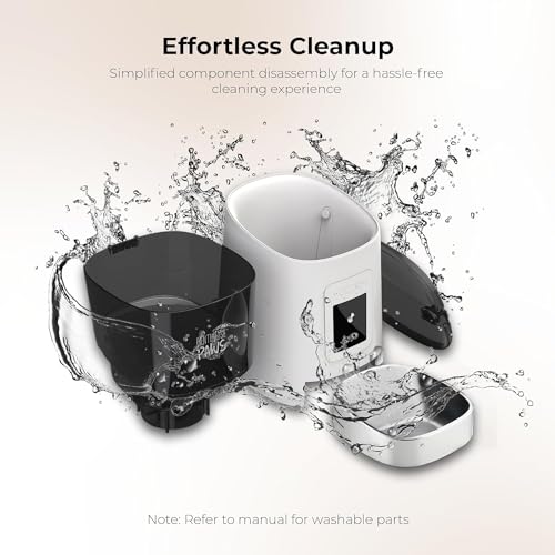 Penthouse Paws Smart HD Pet Feeder, 6L Dry Food Capacity, 1080p Camera, 2-Way Audio, Scheduled Meals, Backup Power, Easy to Clean, Anti-Jam Design for Cat & Dog, White/Stainless Steel - color: White with Steel Tray