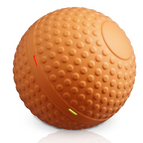 SNOYWEN Smart Interactive Dog Toy, Automatic Moving Bouncing Rolling Ball, Food-Grade Rubber Material IPX7 Waterproof Active Ball for Medium and Large Dogs (Orange) - color: Orange