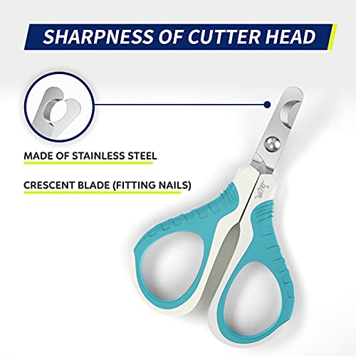 WePet Pet Nail Clippers U07.1, Professional Claw Trimmer, Bended Scissor Special for Cats, Kittens, Dogs, Puppies, Small Animals, White/Pine Green - color: #01 White/Pine Green