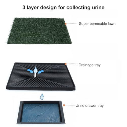 Reusable Puppy Training Potty Tray for Home, Pet Urine Pad, Indoor Grass Pipi Pads for Dogs (Small 12 Inch)