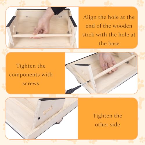 3 Pack Wooden Dog Ramp for Stairs,13L*9W*5H''+26°Slope,Fit for Stair 9-11D''5-7''H,Friendly to Short-Legged/Small/Injured/Aged Dogs with High Support,with Anti-Slip Pads for Climbing Safely
